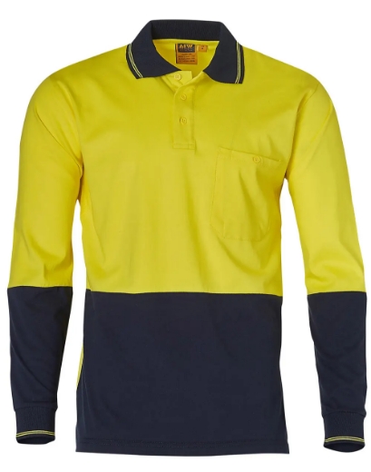 Picture of Winning Spirit, Hi-Vis Cotton L/S Safety Polo